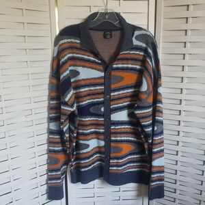 Urban Outfitters Blue and Orange Cardigan Sweater